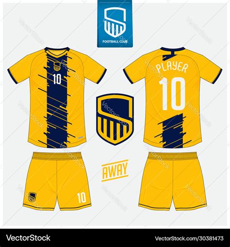 Soccer jersey football kit mockup template design Vector Image