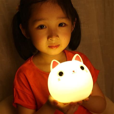 LED USB lamp Colorful silicone cat Night light Cute Animal Soft Cartoon ...