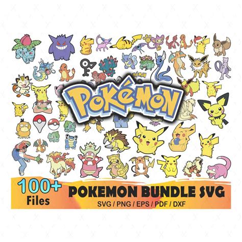 100 Pokemon Bundle Svg, Pokemon Svg, Pikachu Svg Bundle - Inspire Uplift