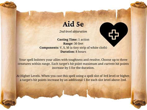 Aid 5e - D&D 5th Edition Spell Book - Eternity TTRPG