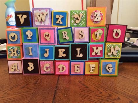 DIY alphabet blocks | Alphabet blocks, Alphabet, Holiday decor