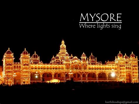 Mysore Palace in Dasara Festival Eve (Lighting of Amba Vilas Palace ...