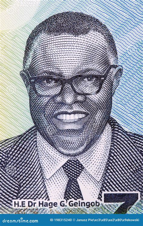 Hage Geingob a Portrait from Money Stock Photo - Image of president ...