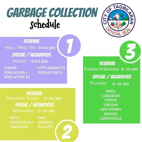 Garbage Collection Schedule | City Government of Tagbilaran