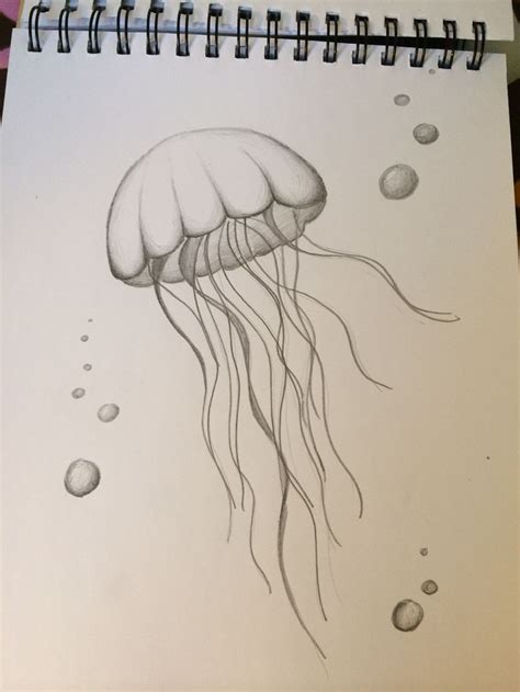 a drawing of a jellyfish with bubbles and water droplets on it's surface