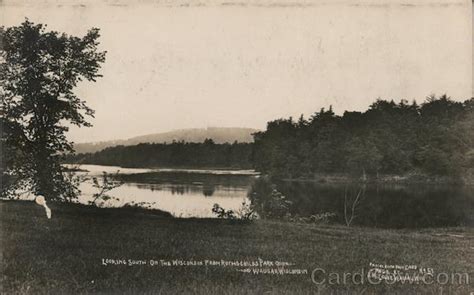 Looking South on the Wisconsin from Rothschilds Park Wausau, WI Postcard