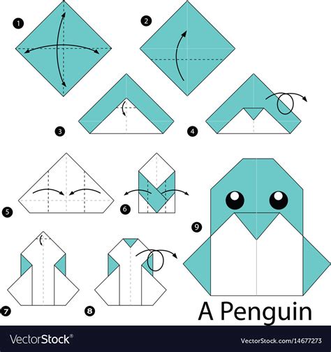 Step by instructions how to make origami Vector Image