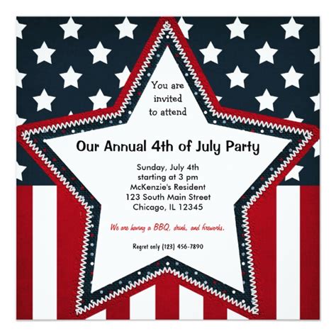 Patriotic Party Invitations