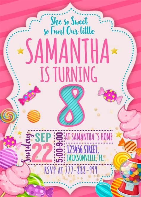 Candyland Birthday Invitation | Sweet Invite