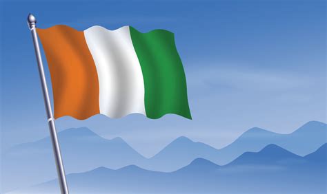 Cote D'Ivoire flag with background of mountains and sky 20712044 Vector ...