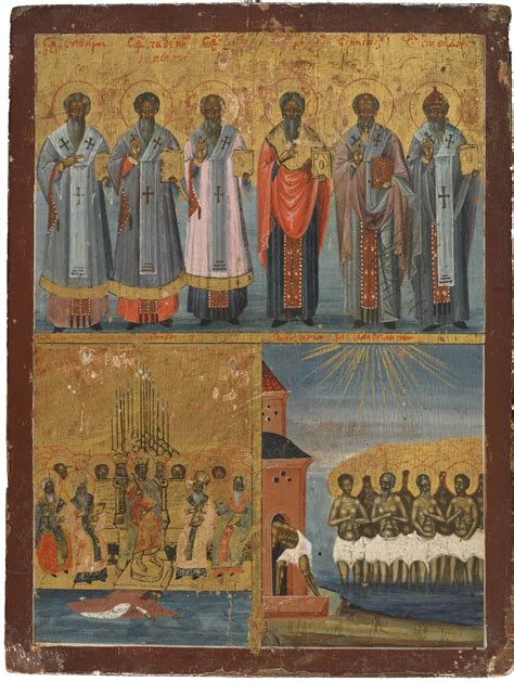 Icon with Six Saints, the First Council of Nicaea and the Forty Martyrs of Sebasteia - Museum of ...