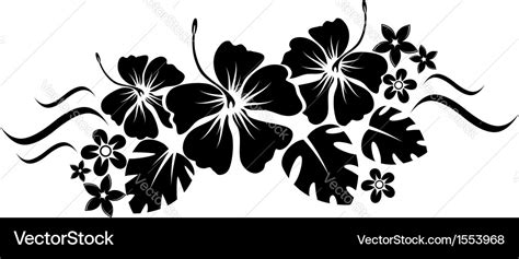 Floral border silhouette Royalty Free Vector Image