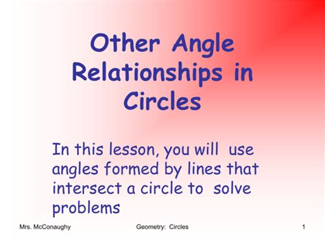 Other Angle Relationships in Circles