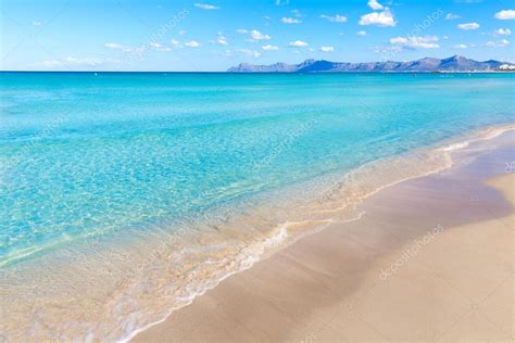 Mallorca Can Picafort beach in alcudia bay Majorca — Stock Photo © lunamarina #67386409