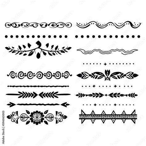 set of hand drawn vintage borders . hand drawn vintage dividers vector ...