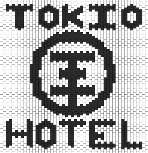 Tokio Hotel Logo Backpack Poster Bead Pattern | Peyote Bead Patterns | Misc Bead Patterns