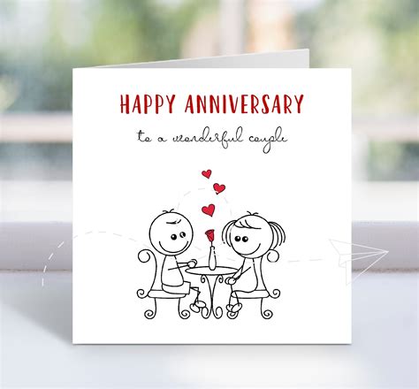 Happy Anniversary to a Wonderful Couple Wedding Anniversary Card, 6 X 6, Blank Inside, Fun ...