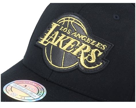 LA Lakers Hatstore Exclusive Leather Logo Black/Gold 110 Adjustable ...