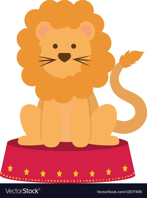 Circus lion cartoon Royalty Free Vector Image - VectorStock