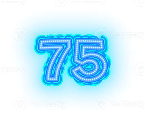 Blue Neon Numbers and Symbols 33555151 PNG