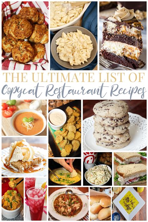 The Ultimate List of Copycat Restaurant Recipes - For the Love of Food