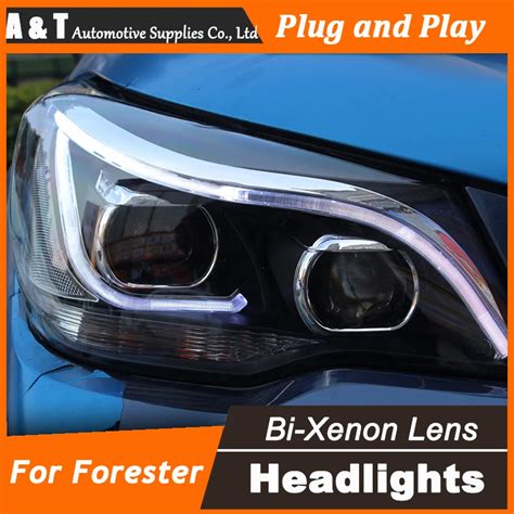 A&T Car Styling for New Forester LED Headlight 2014 Subaru Forester DRL Lens Double Beam H7 HID ...