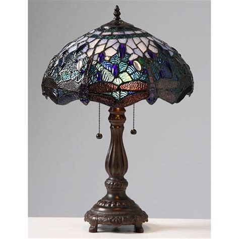 Tiffany - style 2 - light Blue Dragonfly Table Lamp - 224747, Lighting at Sportsman's Guide