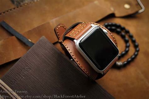 Handmade Leather Cuff Band for Apple Watch | Gadgetsin