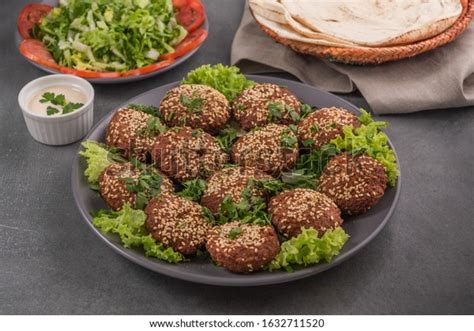 Falafel Egyptian Taameya Plate Tahini Sauce Stock Photo (Edit Now ...