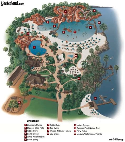 Disney’s River Country Map and Brochure (1990) | ThemeParkBrochures.net