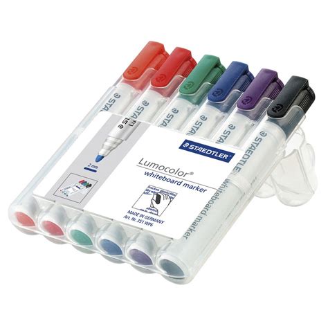 Staedtler 351 Whiteboard Markers Bullet Tip Assorted 6 Pack | eBay