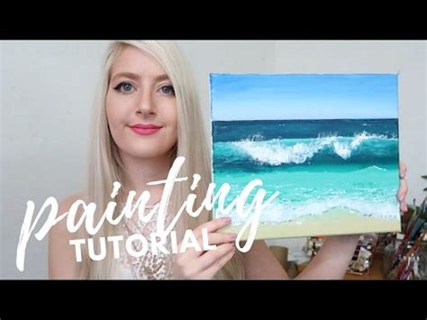 PAINTING TUTORIAL Acrylic Ocean for Beginners | Katie Jobling Art ...