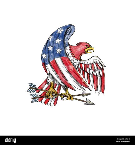 American Eagle Stars and Stripes Flag Tattoo Stock Photo - Alamy