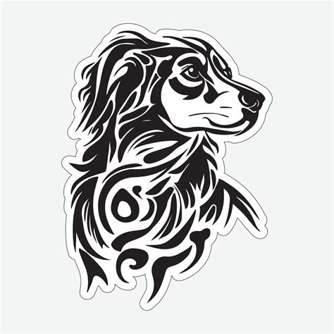 Dog art black and white sticker for printing 27697235 Vector Art at ...