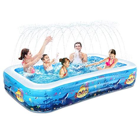 Inflatable Swimming Pool with Sprinkler: Kiddie Splashing Pool 118 x69 ...