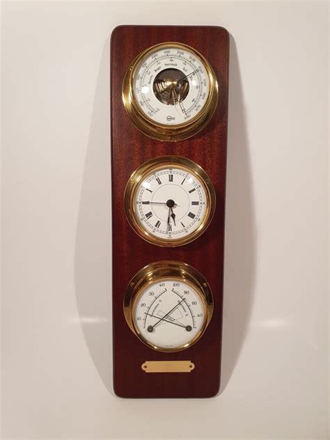 Barometer, Hygrometer, Ship's clock, Thermometer - Brass, - Catawiki