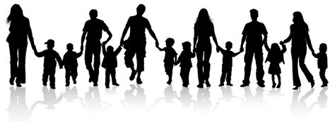 Family Holding Hands Silhouette