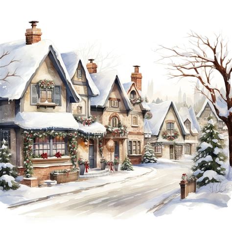 Premium AI Image | Christmas Village Scene