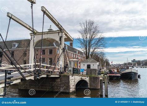 Amsterdam, Netherlands - March 2020: Magere Brug or Skinny Bridge on ...