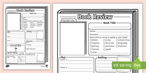 In Depth Book Review Writing Template (Hecho por educadores)