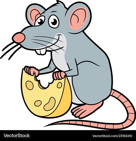 Rat with a cheese Royalty Free Vector Image - VectorStock