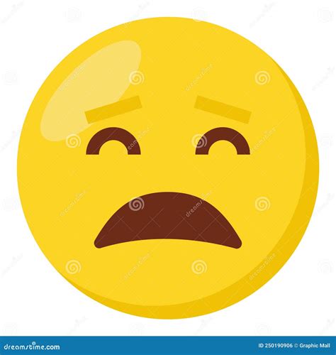 Weary Face Expression Character Emoji Flat Icon. Stock Vector - Illustration of smiley, design ...