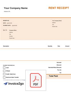 Free Rent Receipt Template | Invoice2go