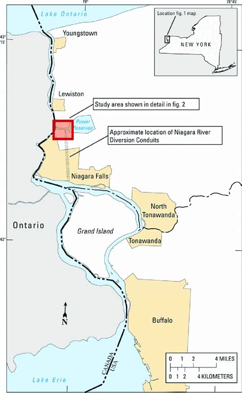 Location of Buffalo and Niagara Falls, Lake Erie and Lake Ontario, and... | Download Scientific ...