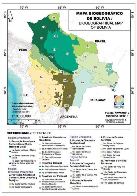 Mapa Biogeográfico de Bolivia (Navarro y Ferreira 2009) (Edición ...