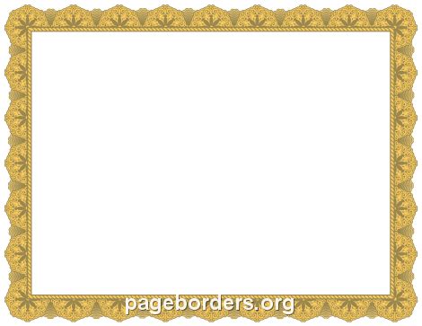 Gold Certificate Border: Clip Art, Page Border, and Vector Graphics