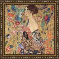 Gustav Klimt lady with fan painting anysize 50% off - lady with fan painting for sale