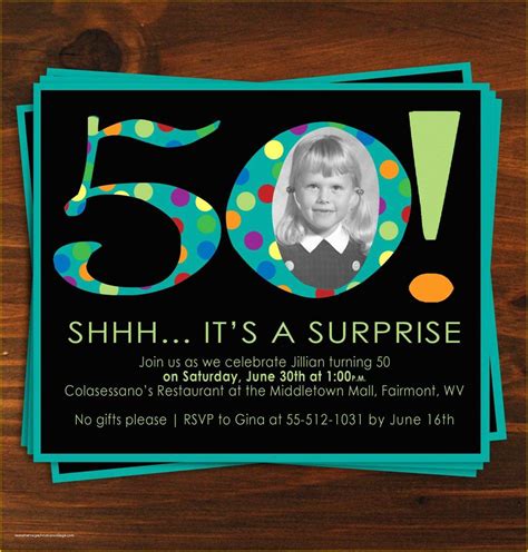 Free Surprise 50th Birthday Party Invitations Templates Of Black and ...