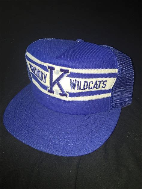 Vintage Deadstock 80's NCAA Kentucky Wildcats Mesh Trucker Snapback Hat ...