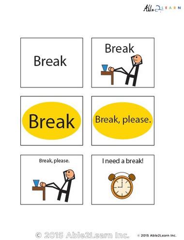 Need a Break Flashcards : Free Teaching Resources